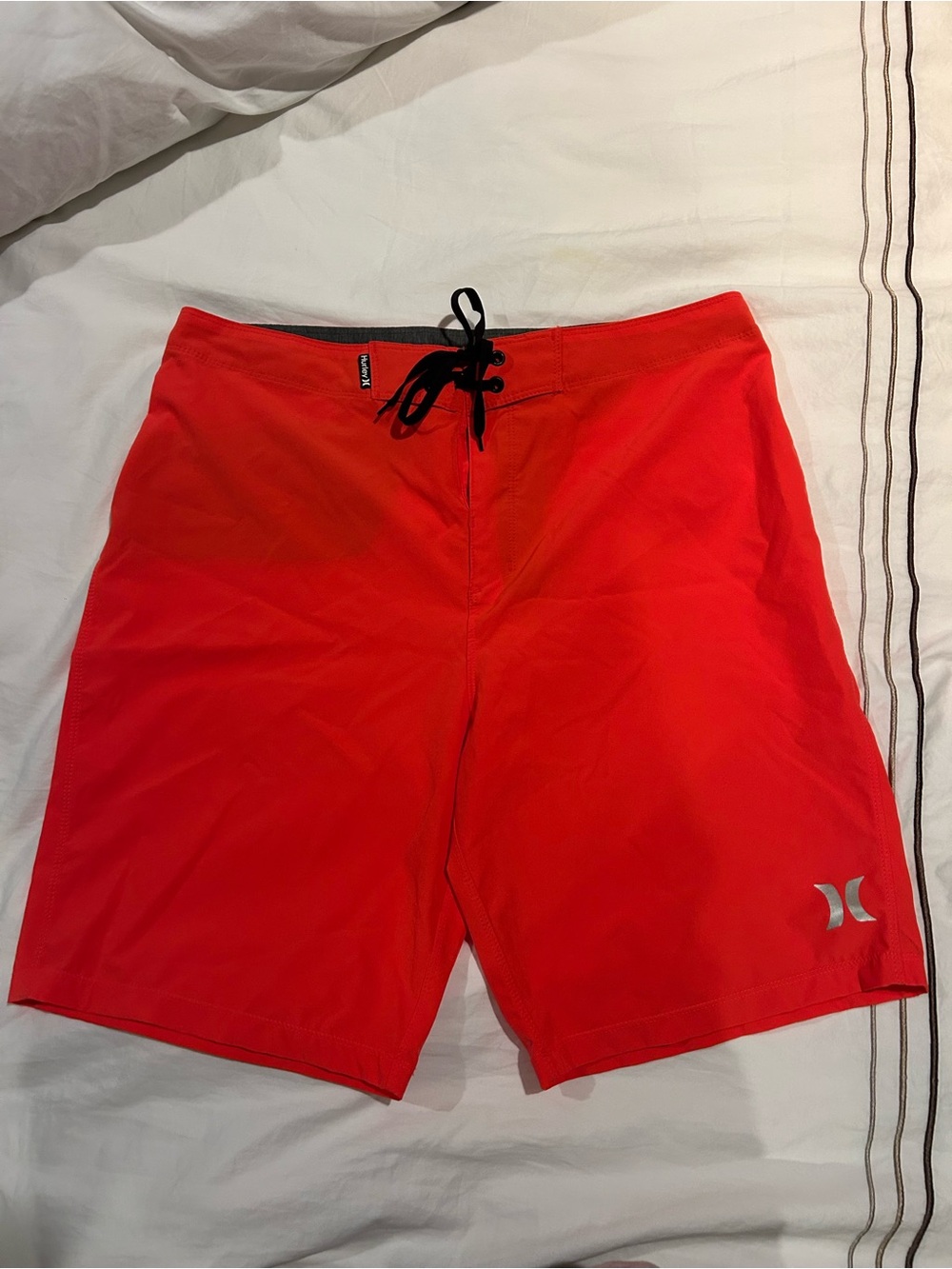 Hurley Men’s Red Swim Trunks with Black Lace